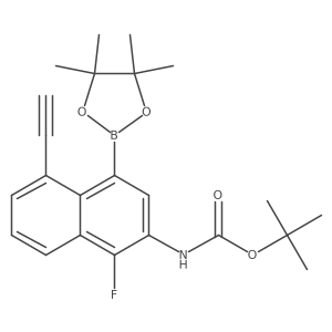 tert-Butyl (5-ethynyl-1-fluoro-4-(4,4,5,5-tetramethyl-1,3,2-dioxaborolan-2-yl)naphthalen-2-yl)carbamate结构式
