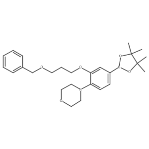 4-(2-(3-(Benzyloxy)propoxy)-4-(4,4,5,5-tetramethyl-1,3,2-dioxaborolan-2-yl)phenyl)morpholine结构式