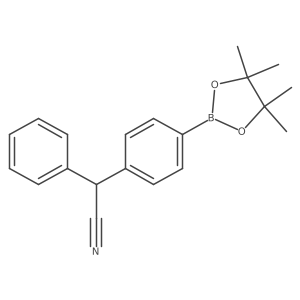 2-Phenyl-2-[4-(4,4,5,5-tetramethyl-1,3,2-dioxaborolan-2-yl)phenyl]acetonitrile结构式