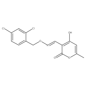 4-hydroxy-6-methyl-2-oxo-2H-pyran-3-carbaldehyde O-(2,4-dichlorobenzyl)oxime Structure