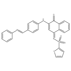 2-Thiophenesulfonamide, N-[4-oxo-3-[[4-(2-phenyldiazenyl)phenyl]amino]-1(4H)-naphthalenylidene]- Structure