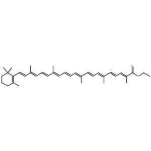 Ethyl (2E,4E,6E,8E,10E,12E,14E,16E,18E,20E)-2,6,10,15,19-pentamethyl-21-(2,6,6-trimethyl-1-cyclohexen-1-yl)-2,4,6,8,10,12,14,16,18,20-heneicosadecaenoate Structure