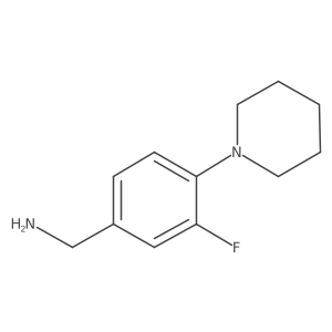3-Fluoro-4-(1-piperidinyl)benzylamine结构式