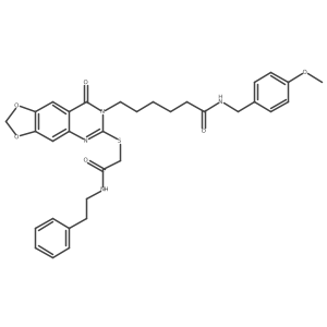 N-(4-methoxybenzyl)-6-(8-oxo-6-((2-oxo-2-(phenethylamino)ethyl)thio)-[1,3]dioxolo[4,5-g]quinazolin-7(8H)-yl)hexanamide Structure