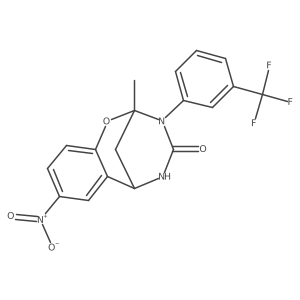 2-methyl-8-nitro-3-(3-(trifluoromethyl)phenyl)-5,6-dihydro-2H-2,6-methanobenzo[g][1,3,5]oxadiazocin-4(3H)-one结构式