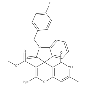 Methyl 2'-amino-1-(4-fluorobenzyl)-7'-methyl-2,5'-dioxo-5',6'-dihydrospiro[indoline-3,4'-pyrano[3,2-c]pyridine]-3'-carboxylate结构式