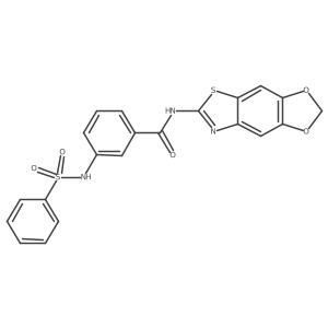 N-([1,3]dioxolo[4',5':4,5]benzo[1,2-d]thiazol-6-yl)-3-(phenylsulfonamido)benzamide结构式