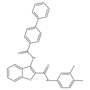 3-([1,1'-biphenyl]-4-ylcarboxamido)-N-(3,4-dimethylphenyl)benzofuran-2-carboxamide结构式