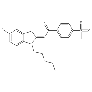 (Z)-N-(3-(2-ethoxyethyl)-6-fluorobenzo[d]thiazol-2(3H)-ylidene)-4-(methylsulfonyl)benzamide结构式