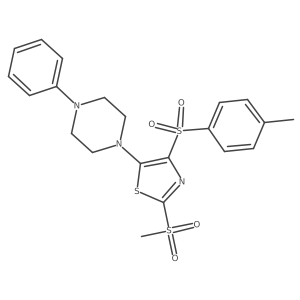 2-(Methylsulfonyl)-5-(4-phenylpiperazin-1-yl)-4-tosylthiazole Structure