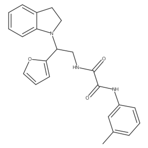 N1-(2-(furan-2-yl)-2-(indolin-1-yl)ethyl)-N2-(m-tolyl)oxalamide结构式