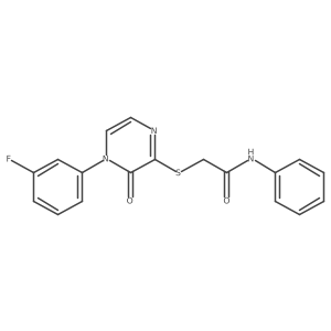 2-{[4-(3-fluorophenyl)-3-oxo-3,4-dihydropyrazin-2-yl]sulfanyl}-N-phenylacetamide Structure