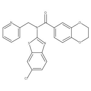 N-(6-chlorobenzo[d]thiazol-2-yl)-N-(pyridin-2-ylmethyl)-2,3-dihydrobenzo[b][1,4]dioxine-6-carboxamide结构式