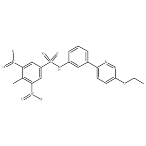 N-(3-(6-ethoxypyridazin-3-yl)phenyl)-4-methyl-3,5-dinitrobenzenesulfonamide结构式