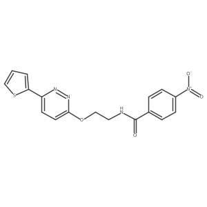 4-nitro-N-(2-((6-(thiophen-2-yl)pyridazin-3-yl)oxy)ethyl)benzamide结构式
