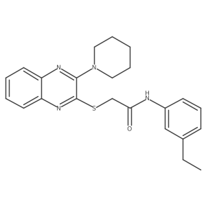 N-(3-ethylphenyl)-2-((3-(piperidin-1-yl)quinoxalin-2-yl)thio)acetamide Structure