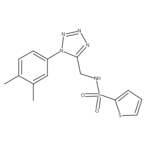 N-((1-(3,4-dimethylphenyl)-1H-tetrazol-5-yl)methyl)thiophene-2-sulfonamide结构式