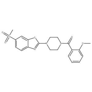 (2-Methoxyphenyl)(4-(6-(methylsulfonyl)benzo[d]thiazol-2-yl)piperazin-1-yl)methanone结构式