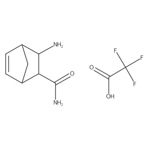 rel-(1R,2R,3S,4S)-3-aminobicyclo[2.2.1]hept-5-ene-2-carboxamide;2,2,2-trifluoroacetic acid Structure