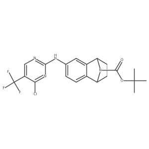 Naphthalen-1,4-imine-9-carboxylic acid, 6-[[4-chloro-5-(trifluoromethyl)-2-pyrimidinyl]amino]-1,2,3,4-tetrahydro-, 1,1-dimethylethyl ester结构式