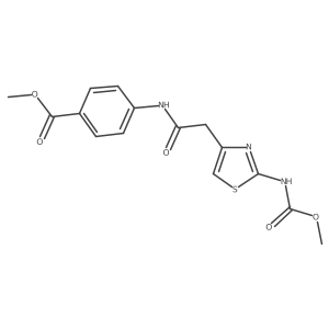 Methyl 4-(2-{2-[(methoxycarbonyl)amino]-1,3-thiazol-4-yl}acetamido)benzoate结构式