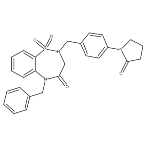 5-Benzyl-2-{[4-(2-oxopyrrolidin-1-yl)phenyl]methyl}-2,3,4,5-tetrahydro-1lambda6,2,5-benzothiadiazepine-1,1,4-trione结构式