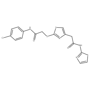 N-(4-chlorophenyl)-2-((4-(2-oxo-2-(thiazol-2-ylamino)ethyl)thiazol-2-yl)thio)acetamide Structure