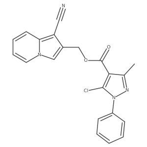 (1-Cyano-2-indolizinyl)methyl 5-chloro-3-methyl-1-phenyl-1H-pyrazole-4-carboxylate结构式