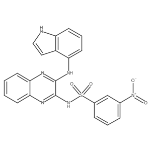 n-(3-(1h-Indol-4-ylamino)quinoxalin-2-yl)-3-nitrobenzenesulfonamide结构式
