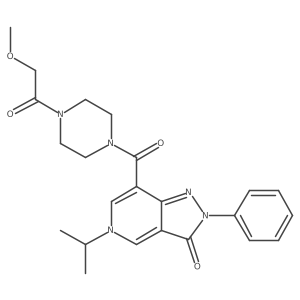5-isopropyl-7-(4-(2-methoxyacetyl)piperazine-1-carbonyl)-2-phenyl-2H-pyrazolo[4,3-c]pyridin-3(5H)-one Structure