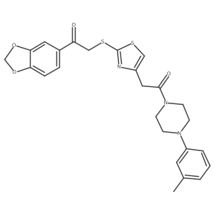 1-(Benzo[d][1,3]dioxol-5-yl)-2-((4-(2-oxo-2-(4-(m-tolyl)piperazin-1-yl)ethyl)thiazol-2-yl)thio)ethanone Structure