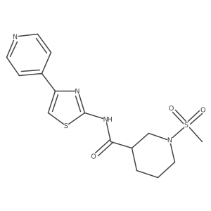 1-(methylsulfonyl)-N-(4-(pyridin-4-yl)thiazol-2-yl)piperidine-3-carboxamide Structure