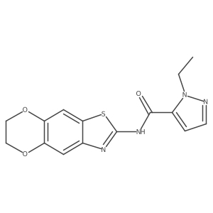 N-(6,7-dihydro-[1,4]dioxino[2',3':4,5]benzo[1,2-d]thiazol-2-yl)-1-ethyl-1H-pyrazole-5-carboxamide结构式