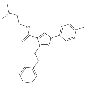 4-(benzyloxy)-N-(2-(dimethylamino)ethyl)-1-(4-fluorophenyl)-1H-pyrazole-3-carboxamide结构式