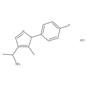 1-(1-(4-Fluorophenyl)-5-methyl-1h-pyrazol-4-yl)ethan-1-amine hydrochloride结构式
