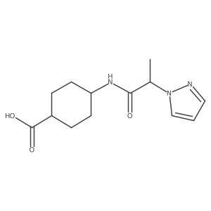 4-[2-(1H-pyrazol-1-yl)propanamido]cyclohexane-1-carboxylic acid Structure