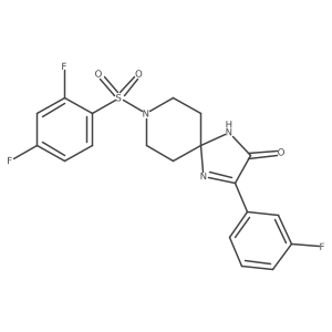8-((2,4-Difluorophenyl)sulfonyl)-3-(3-fluorophenyl)-1,4,8-triazaspiro[4.5]dec-3-en-2-one结构式