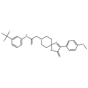 2-(2-(4-methoxyphenyl)-3-oxo-1,4,8-triazaspiro[4.5]dec-1-en-8-yl)-N-(3-(trifluoromethyl)phenyl)acetamide Structure