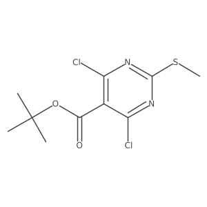 tert-Butyl 4,6-dichloro-2-(methylthio)pyrimidine-5-carboxylate Structure