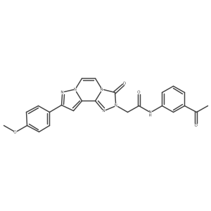 N-(3-acetylphenyl)-2-[11-(4-methoxyphenyl)-5-oxo-3,4,6,9,10-pentazatricyclo[7.3.0.02,6]dodeca-1(12),2,7,10-tetraen-4-yl]acetamide结构式