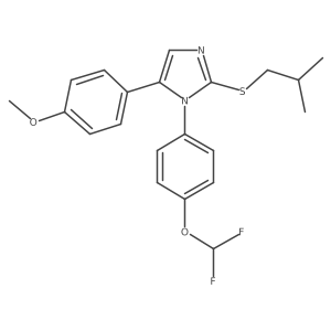 1-(4-(difluoromethoxy)phenyl)-2-(isobutylthio)-5-(4-methoxyphenyl)-1H-imidazole结构式