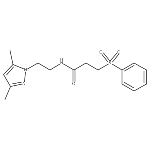 N-(2-(3,5-dimethyl-1H-pyrazol-1-yl)ethyl)-3-(phenylsulfonyl)propanamide Structure