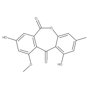 1,8-Dihydroxy-10-methoxy-3-methyldibenzo[b,e]oxepine-6,11-dione结构式