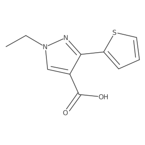 1-ethyl-3-(thiophen-2-yl)-1H-pyrazole-4-carboxylic acid结构式