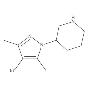 3-(4-bromo-3,5-dimethyl-1H-pyrazol-1-yl)piperidine结构式