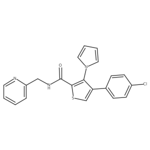 4-(4-chlorophenyl)-N-(pyridin-2-ylmethyl)-3-(1H-pyrrol-1-yl)thiophene-2-carboxamide Structure