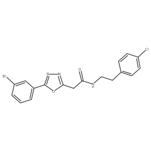 2-(5-(3-bromophenyl)-1,3,4-oxadiazol-2-yl)-N-(4-chlorophenethyl)acetamide Structure