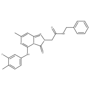 N~1~-benzyl-2-[5-(3-fluoro-4-methylanilino)-7-methyl-3-oxo[1,2,4]triazolo[4,3-c]pyrimidin-2(3H)-yl]acetamide结构式