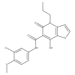 N-(3-chloro-4-methoxyphenyl)-7-hydroxy-5-oxo-4-propyl-4,5-dihydrothieno[3,2-b]pyridine-6-carboxamide结构式