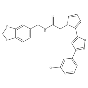 N-(1,3-benzodioxol-5-ylmethyl)-2-{2-[3-(3-chlorophenyl)-1,2,4-oxadiazol-5-yl]-1H-pyrrol-1-yl}acetamide Structure